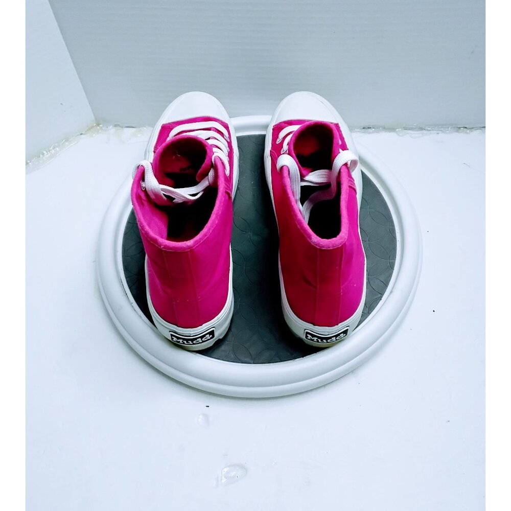 Mudd Pink High Top Sneakers Womens Size 8.5 Canvas Lace-Up Casual Shoes - Picture 6 of 7
